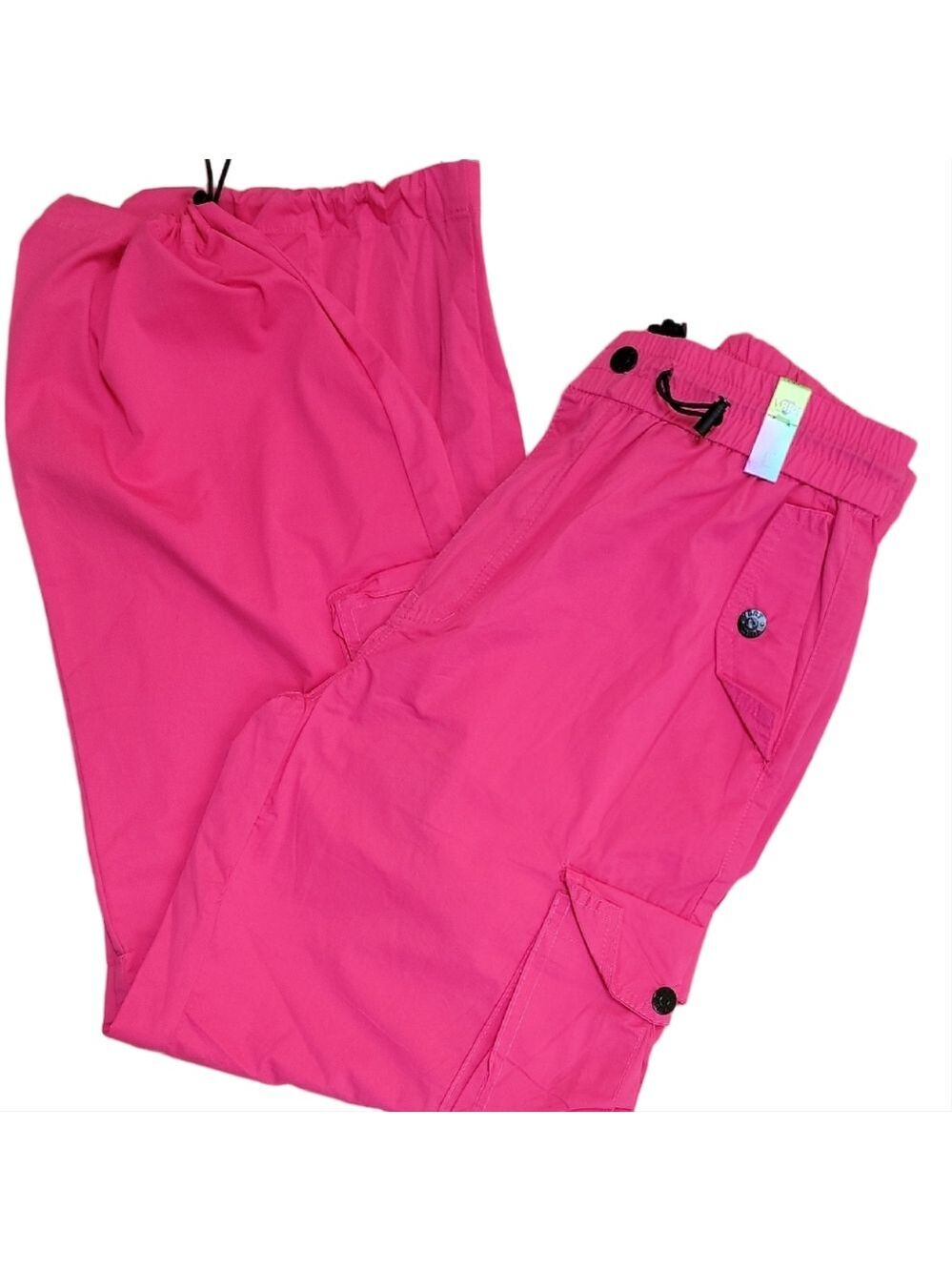 VBRT Pink Y2K Parachute Cargo Pants Size Juniors Large NWT